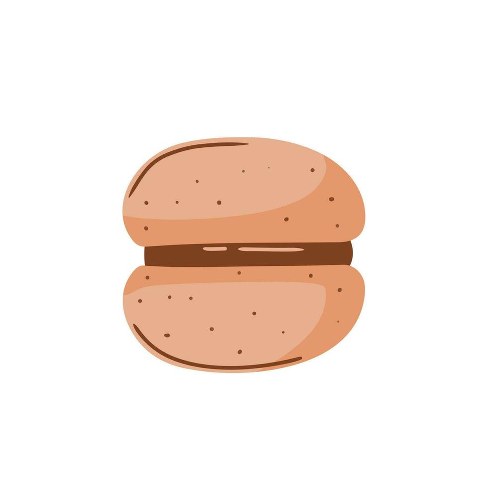 An isolated cookie on a white background. Macaroon. Single cookie icon vector