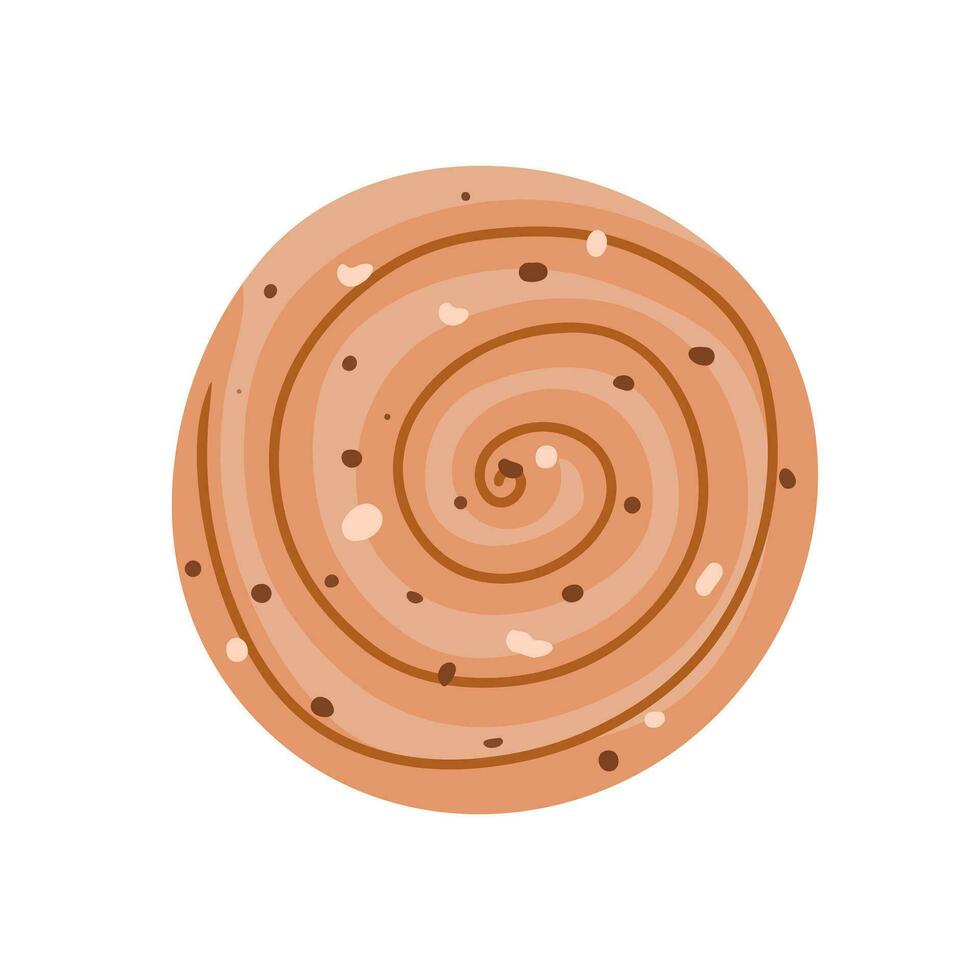 Snail cookies, sinabon. An isolated cookie on a white background. Single cookie icon vector