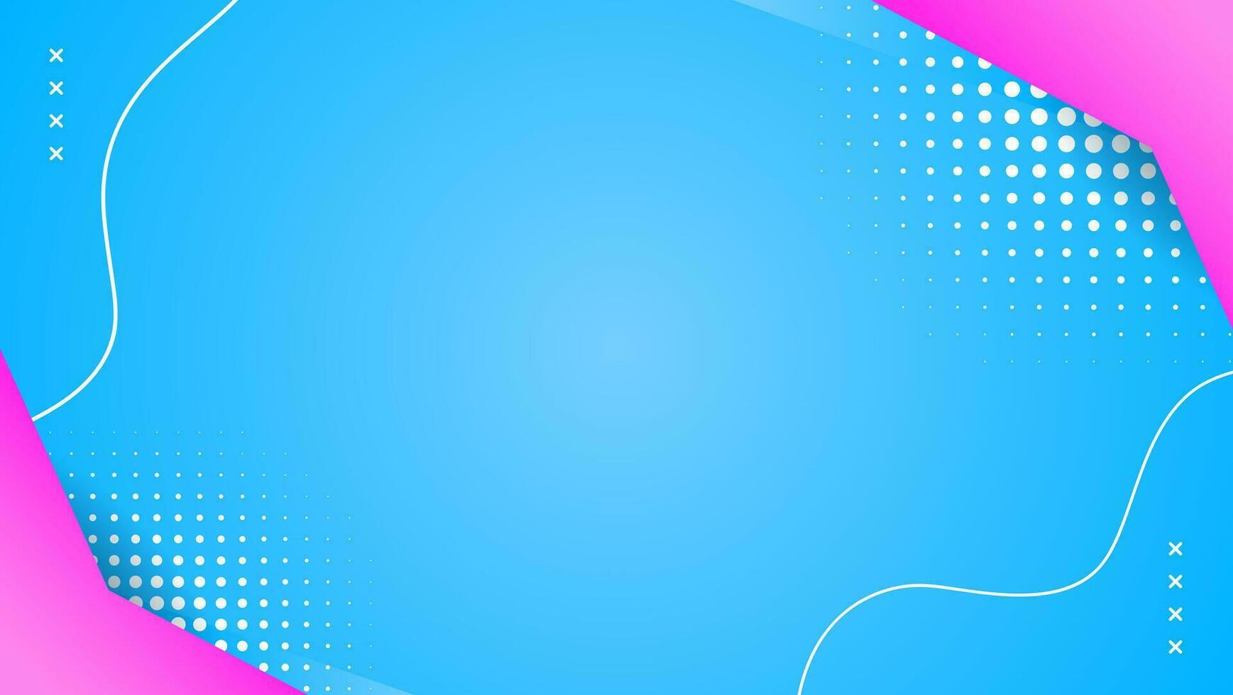 Minimalist blue and pink background with halftone ornament. vector
