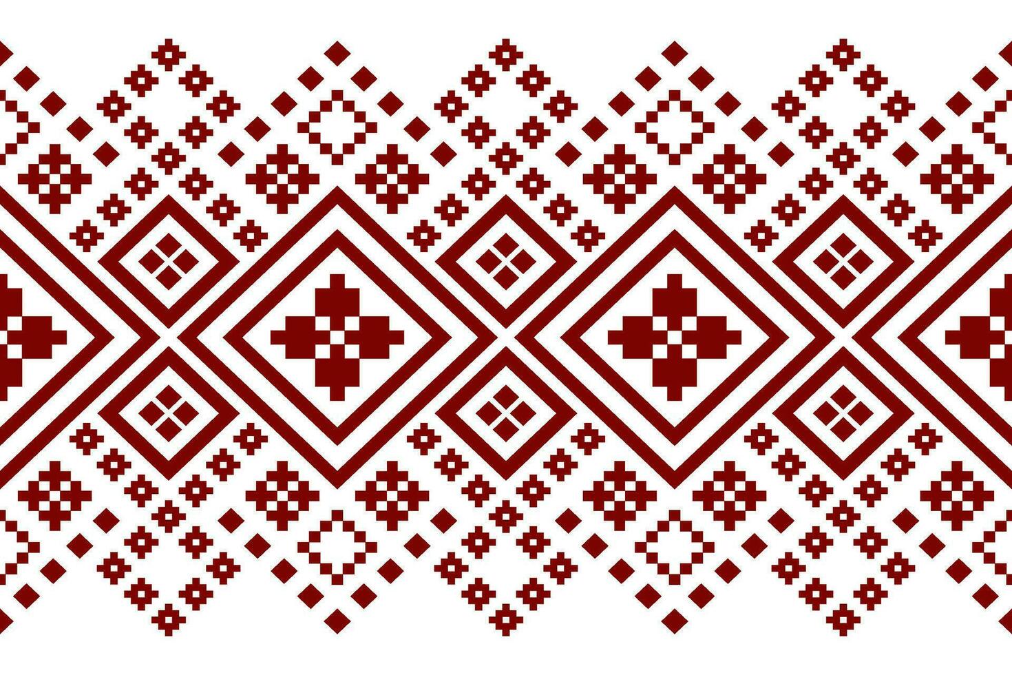 Red traditional ethnic pattern paisley flower Ikat background abstract Aztec African Indonesian Indian seamless pattern for fabric print cloth dress carpet curtains and sarong vector