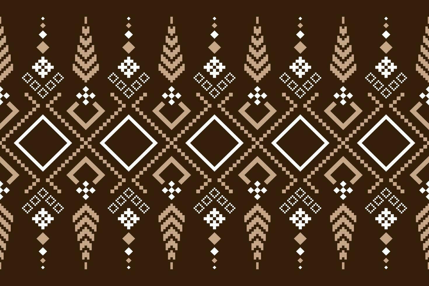 Nature vintages cross stitch traditional ethnic pattern paisley flower Ikat background abstract Aztec African Indonesian Indian seamless pattern for fabric print cloth dress carpet curtains and sarong vector
