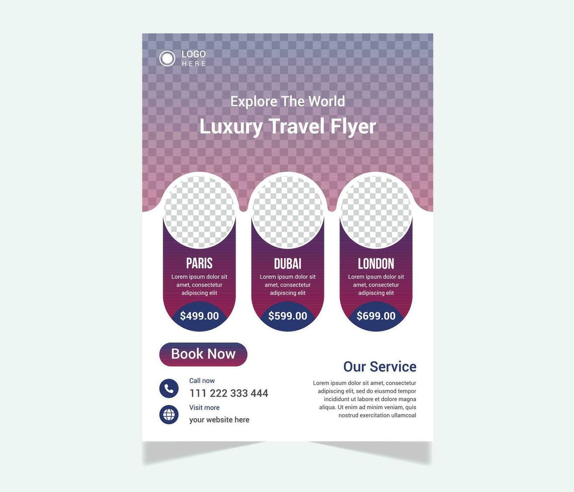 Travel Flyer Design Holiday Template vector