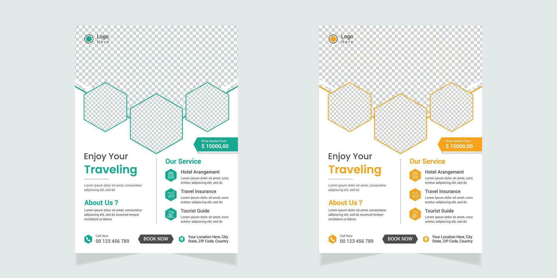 Travel Flyer Design Holiday Template vector