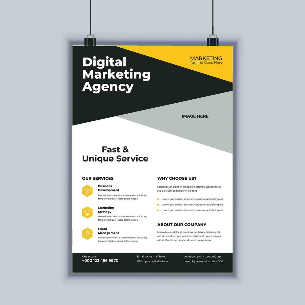 Digital marketing agency flyer design template vector