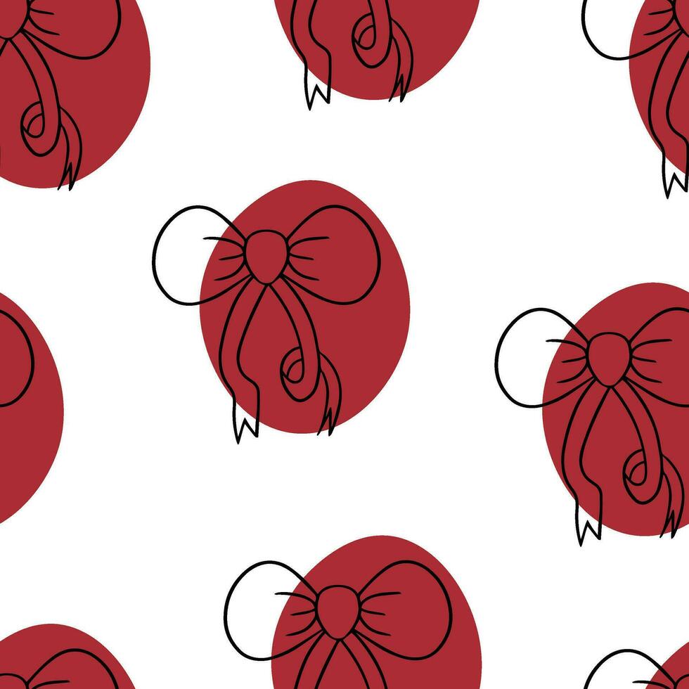 Seamless pattern Doodle bow. Christmas decoration. Christmas tree decorations vector