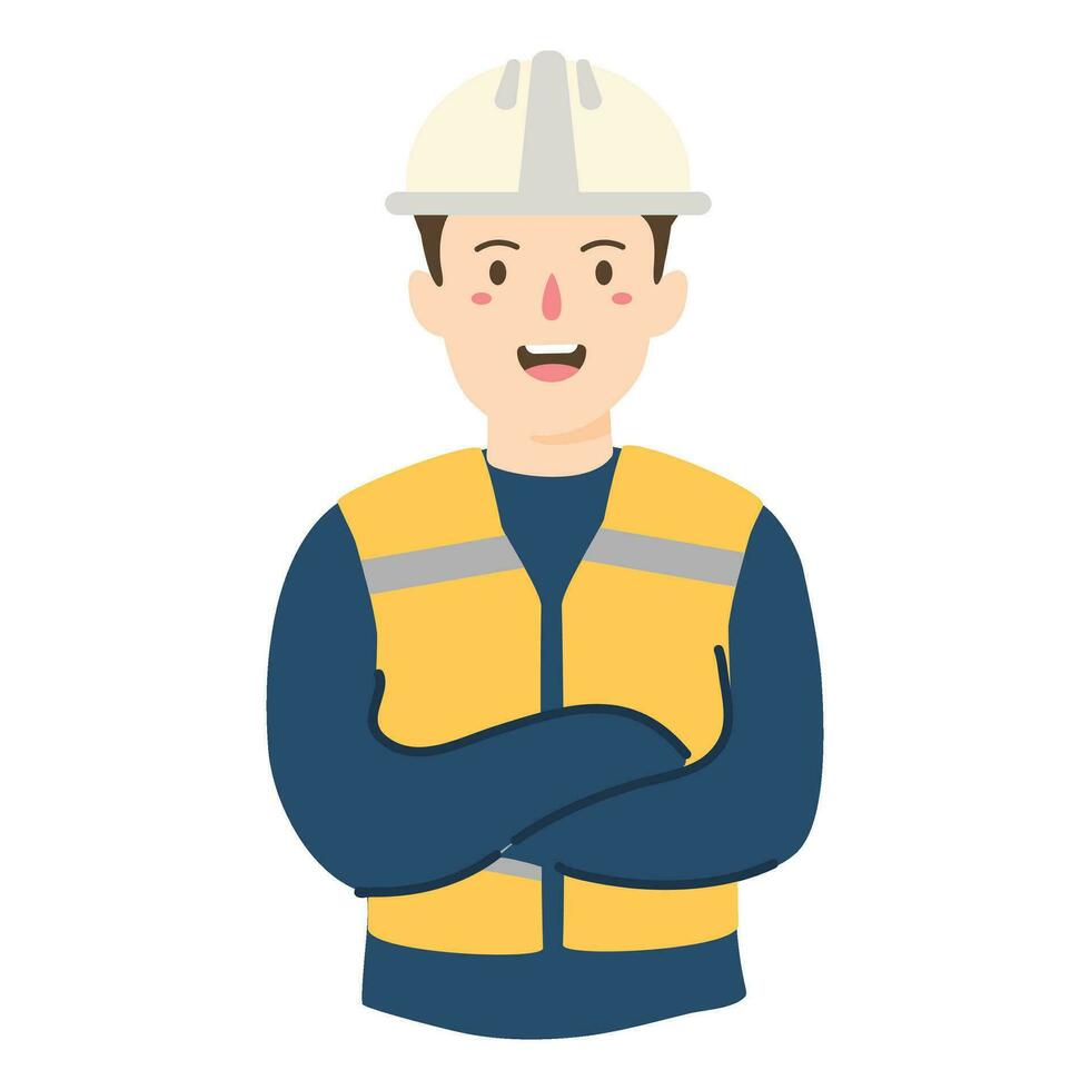electrical engineer arms crossed illustration vector