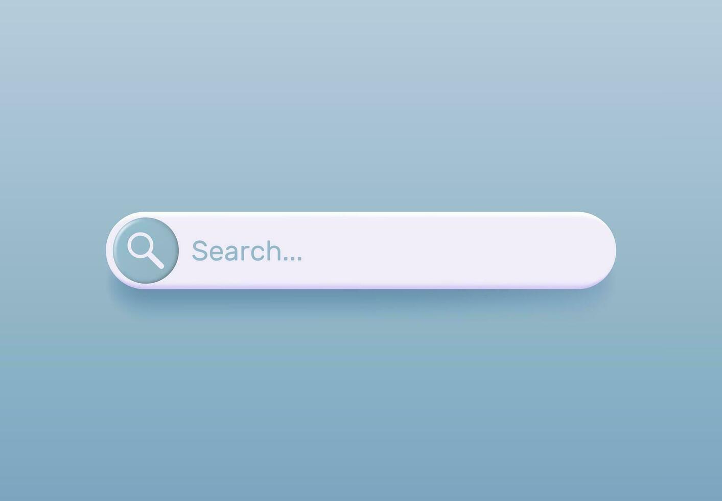 3D Search Bar Blank Isolated. Browser Button Template for Website, Application and UI. Navigation Search for Apps. Search Form Render with Shadow on Pink Background. Vector Illustration