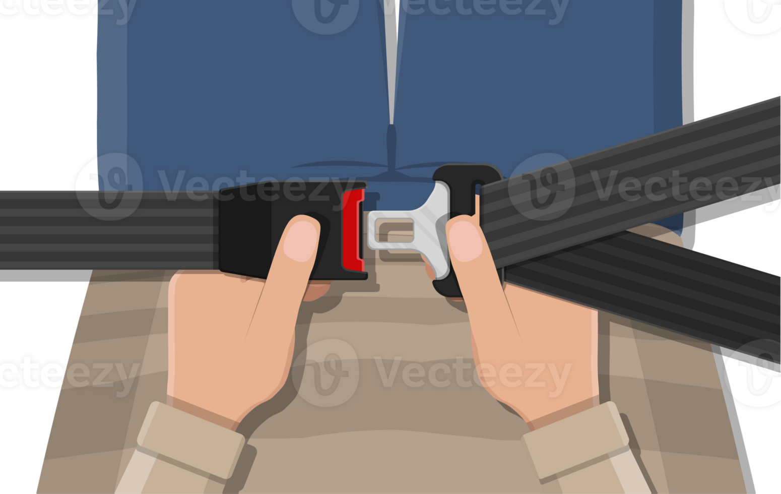 Open and closed safety belt png