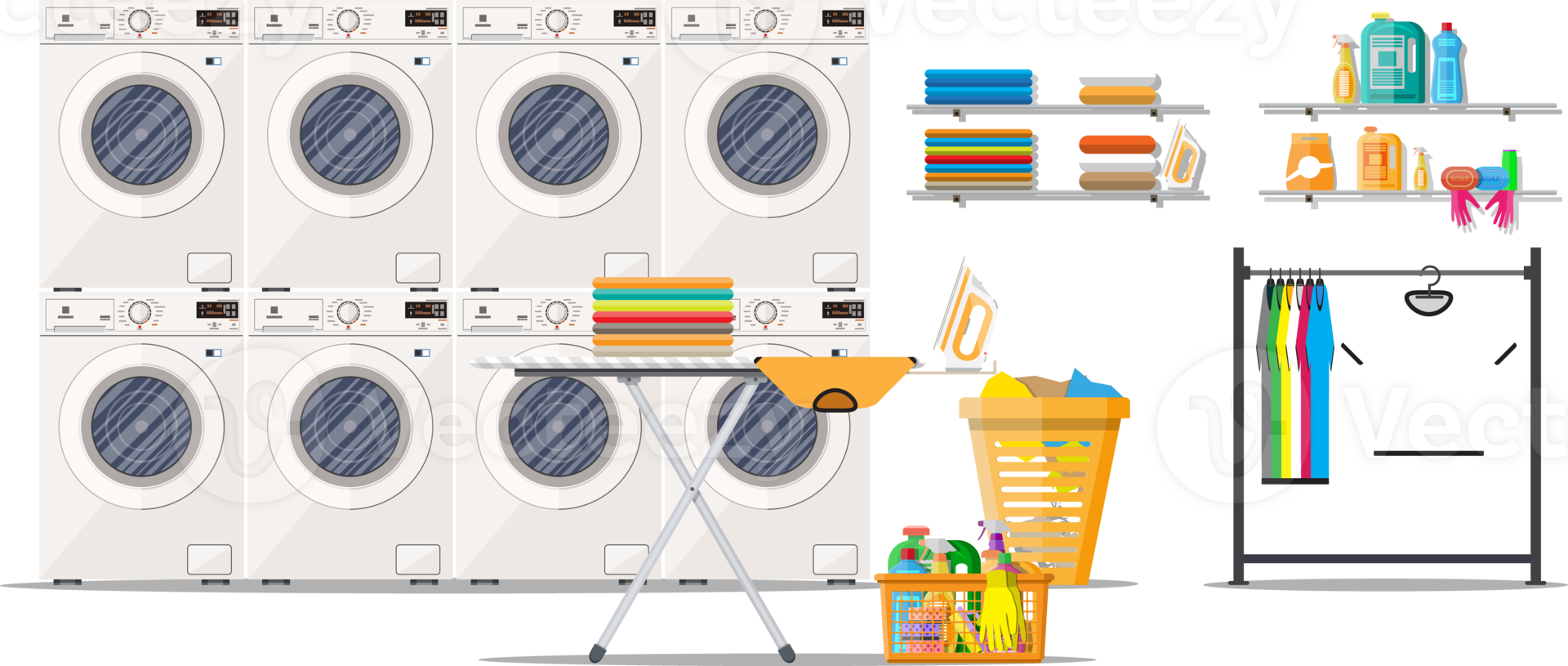 Laundry room with washing machine png