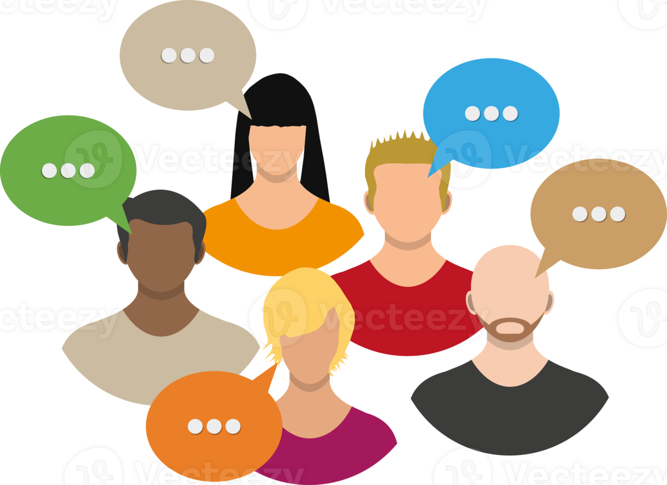 Group avatar icons with dialog speech bubbles png