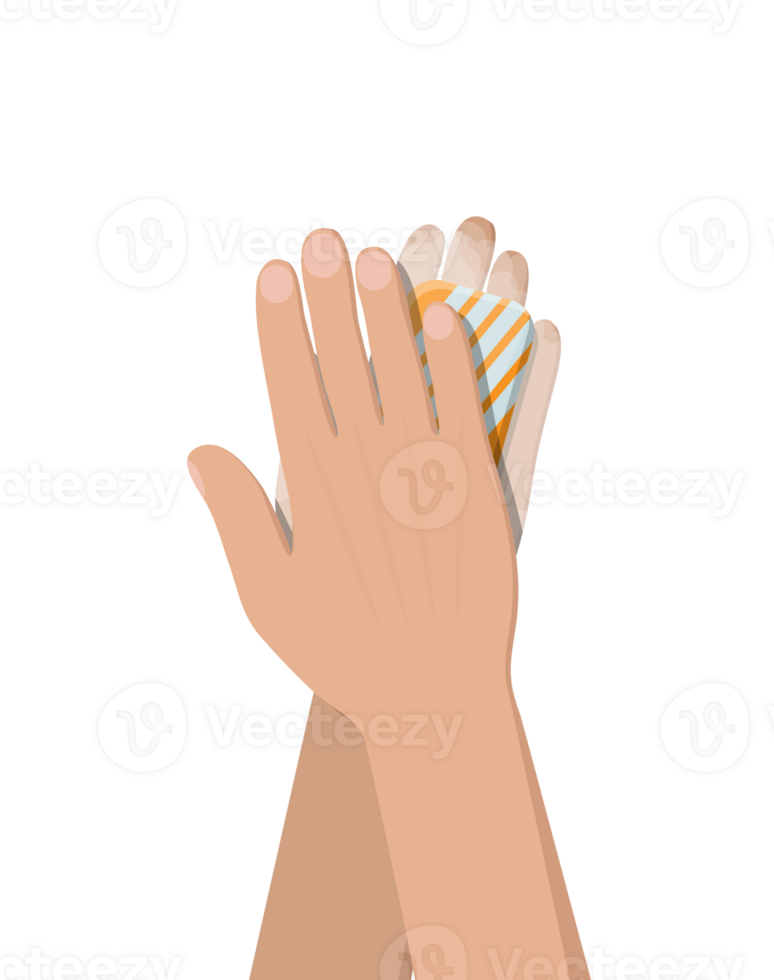 Man washes hands with soap, hygiene png