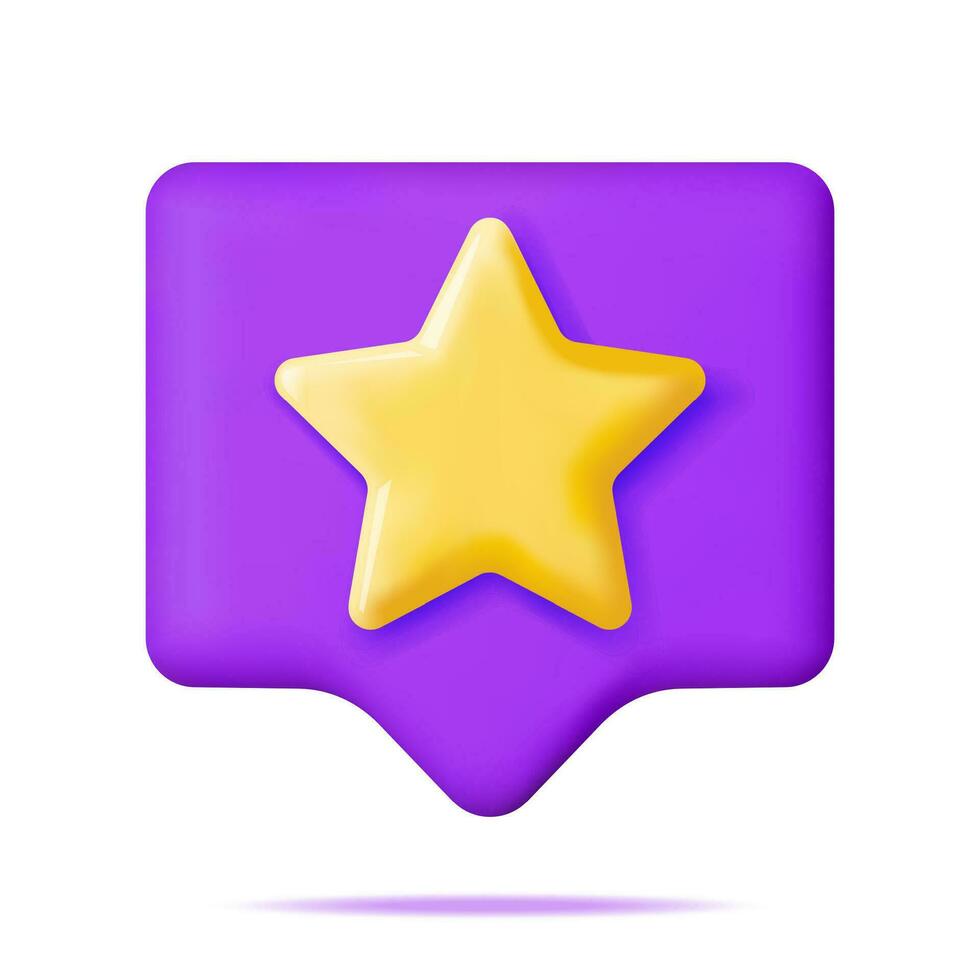 3D Glossy Yellow Five Stars Rating in Bubble Isolated. Reviews Five Star Chat Cloud Realistic Render. Testimonials, Rating, Feedback, Survey, Quality, Review. Achievements or Goal. Vector Illustration