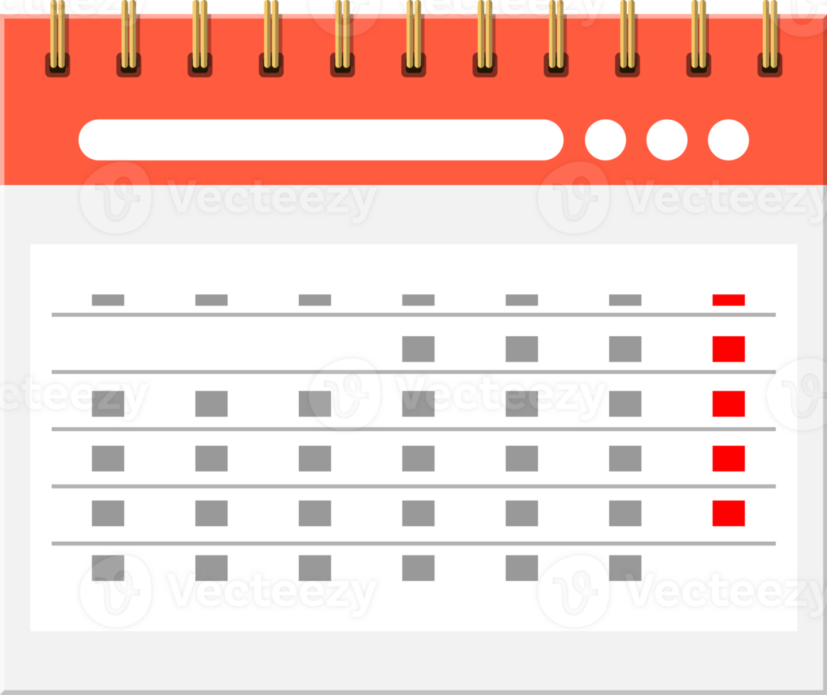 Paper spiral wall calendar png