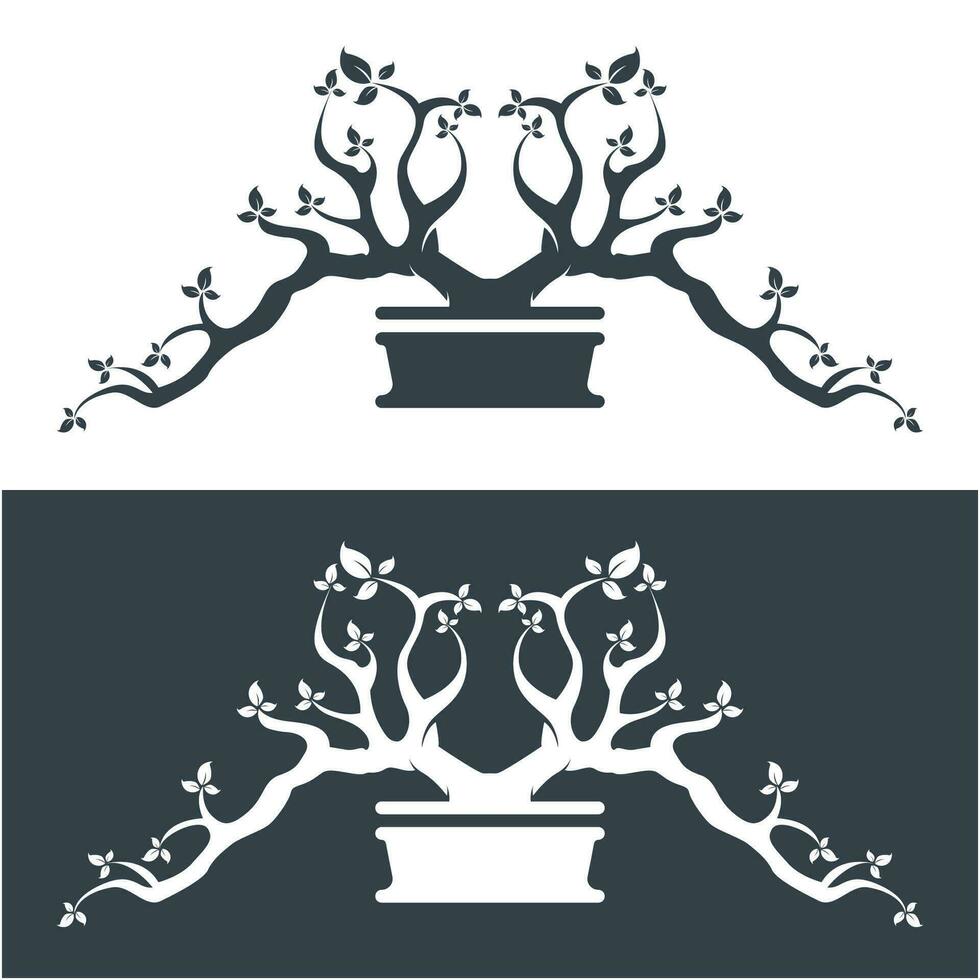 bonsai logo modelo vector ilustración diseño