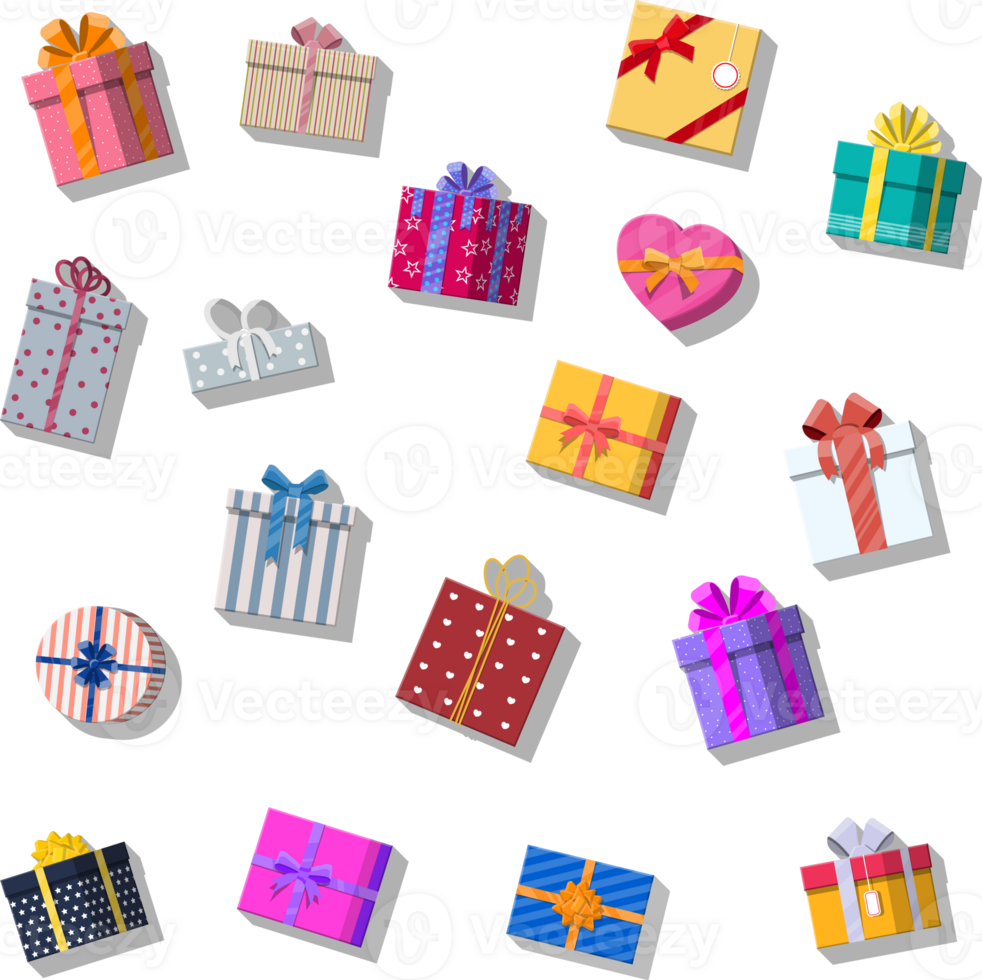 Colorful wrapped gift box png