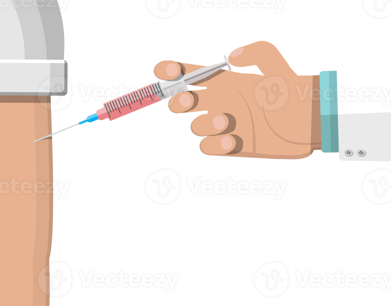 Doctor hand with syringe, vaccination of patient png