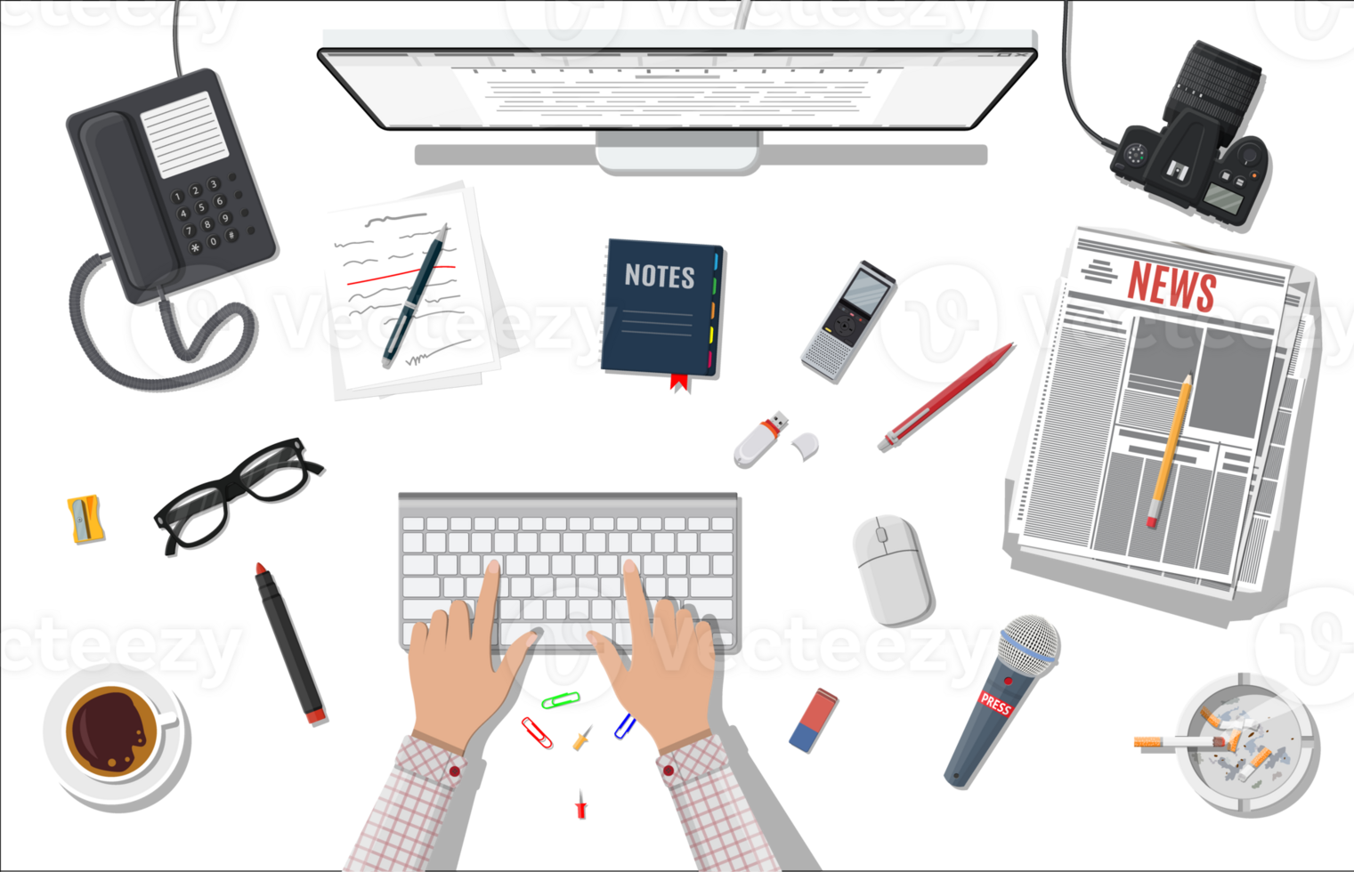 Writer or journalist workplace png