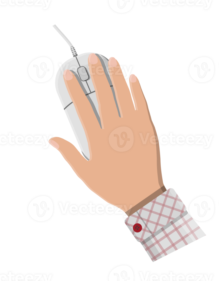 Simple computer or laptop mouse in hand png