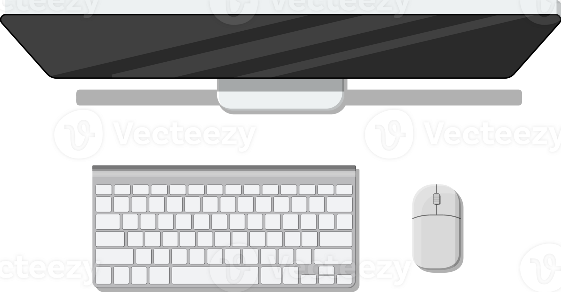 Desktop computer with keyboard and mouse png