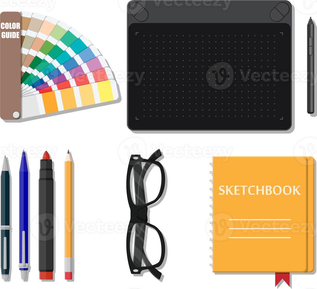 Drawing tools isolated, equipment for designer 35857322 PNG