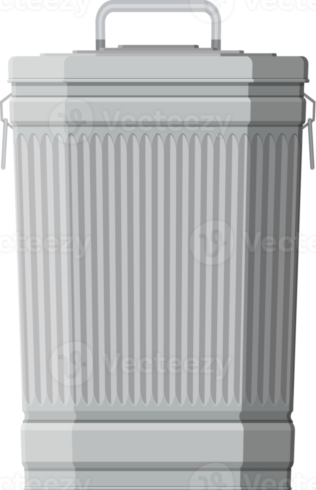 Steel street trash can png