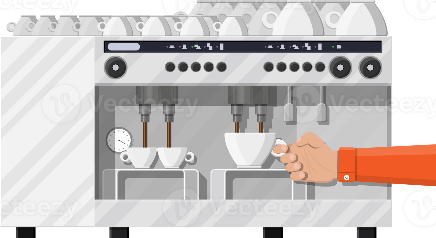 Coffee maker with cups. png