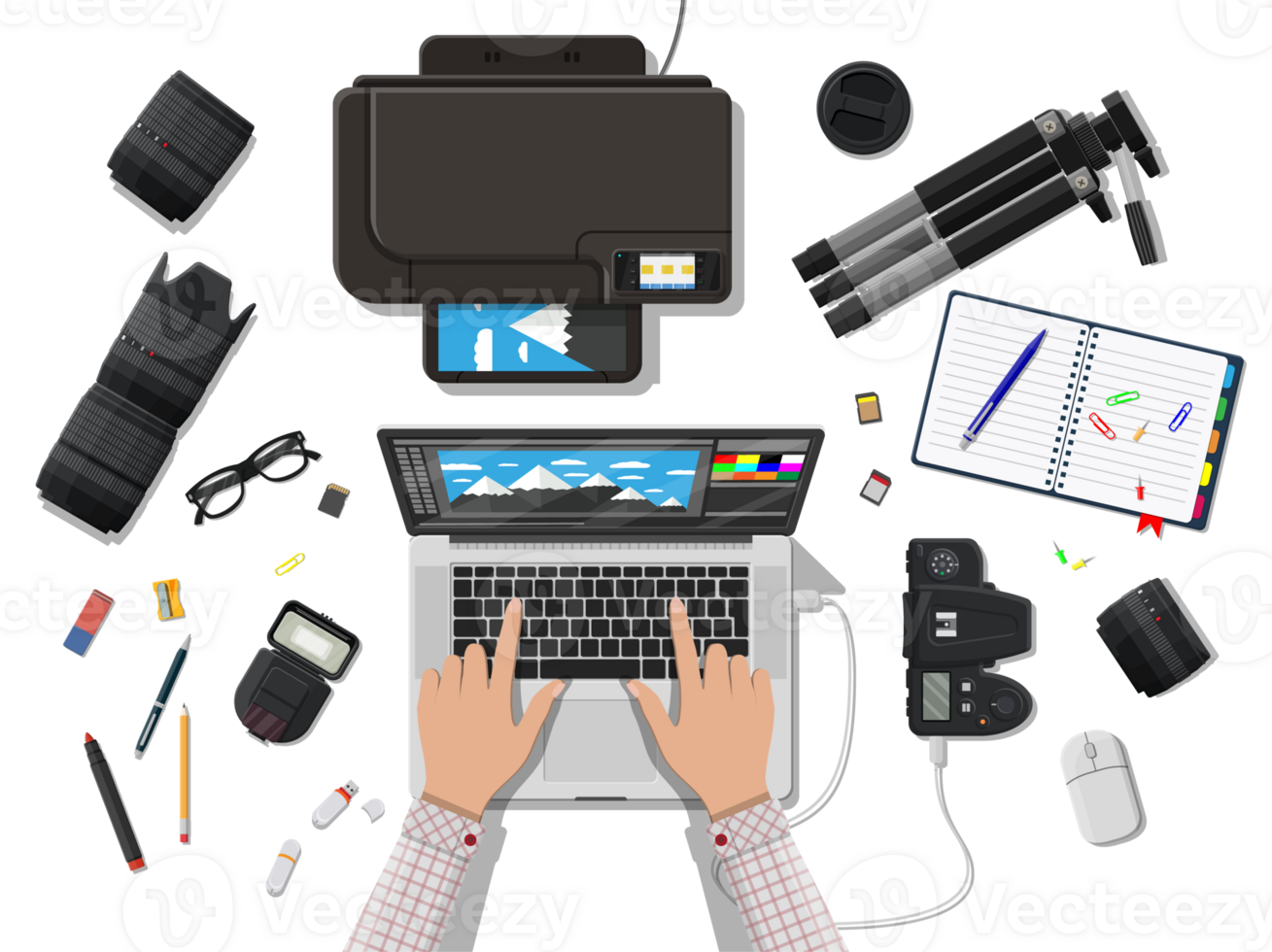 Workspace of photographer png
