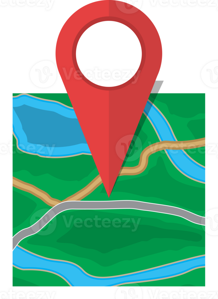 Folded paper city map icon png