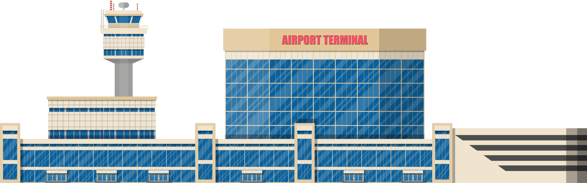 Airport control tower, terminal building 35857414 PNG