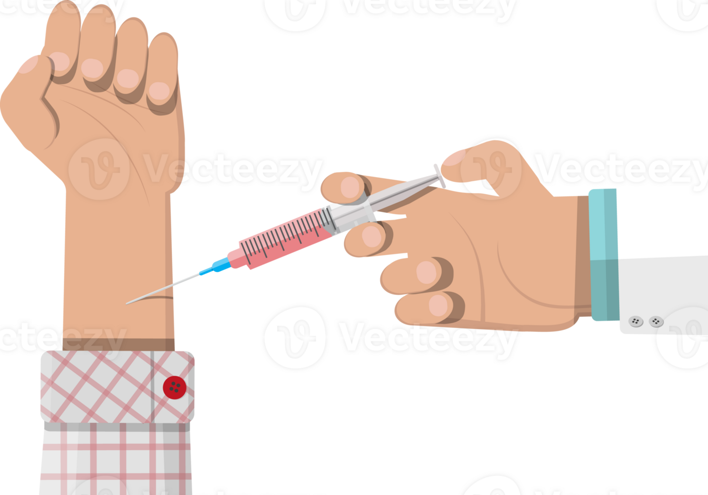 Doctor hand with syringe, vaccination of patient png