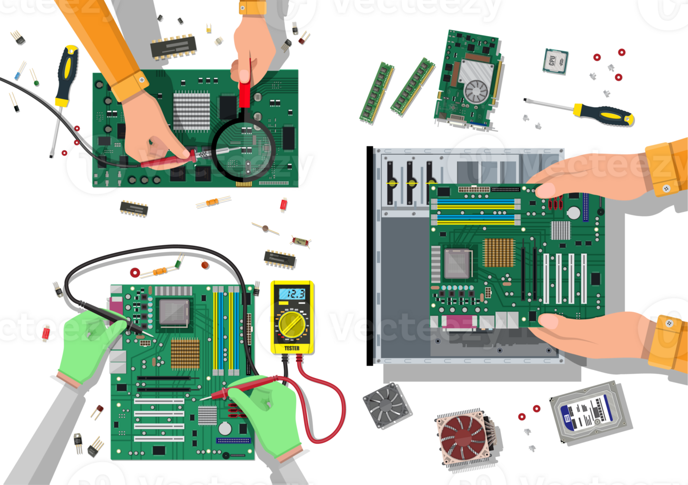 Assembling PC, personal computer hardware png