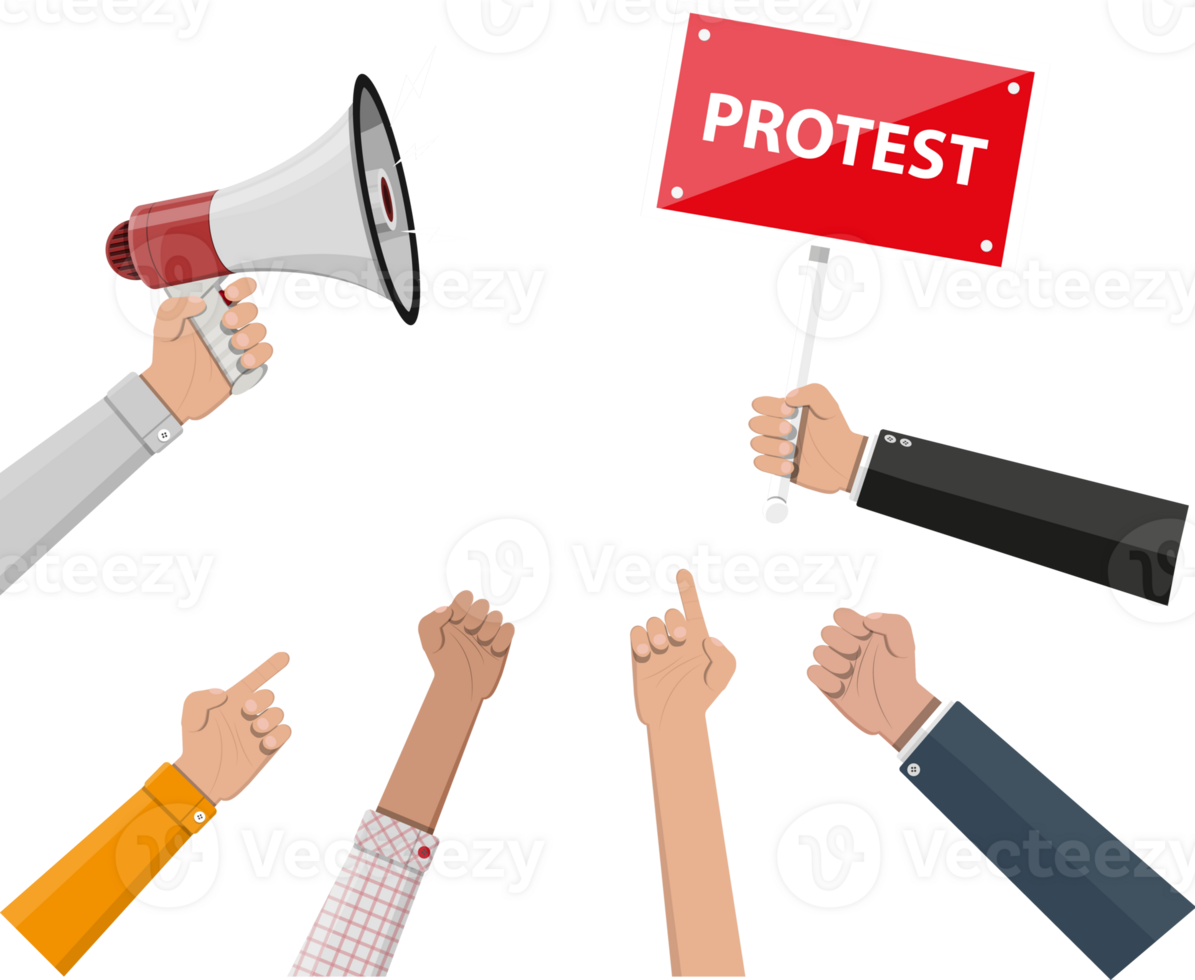 Protest concept with megaphone png