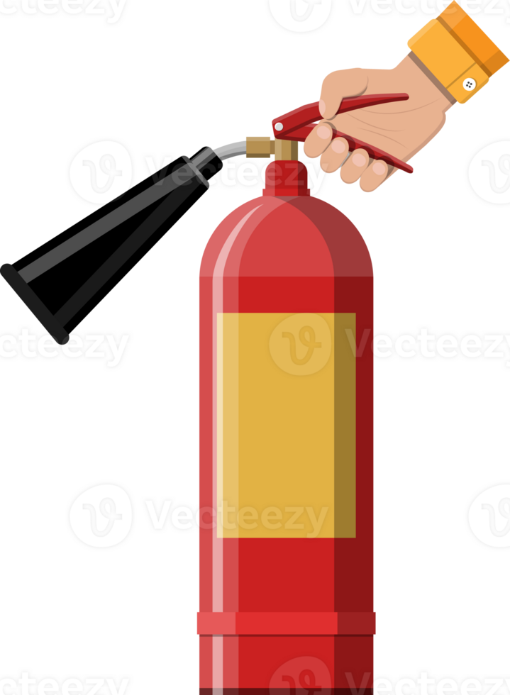 Fire extinguisher in hand, fire equipment png