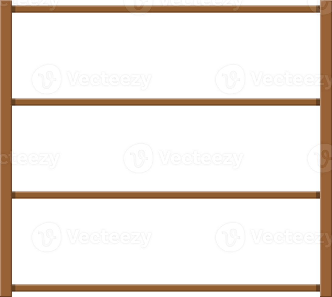 Empty wooden storage shelves. png