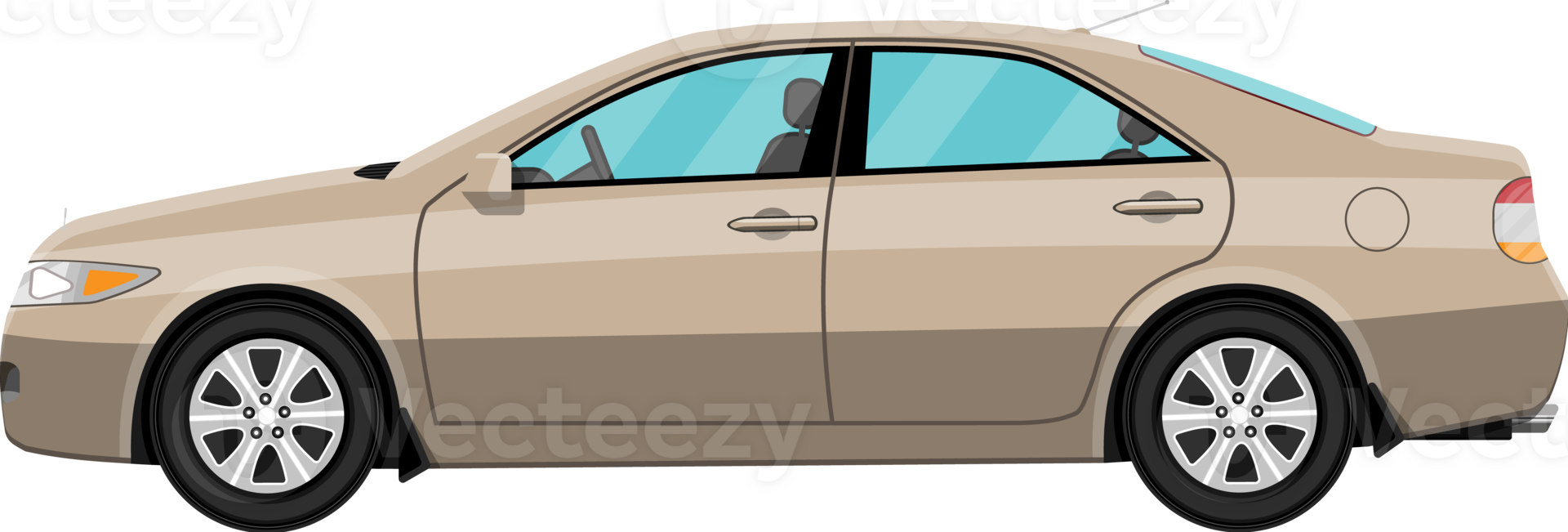 Detailed red generic car png