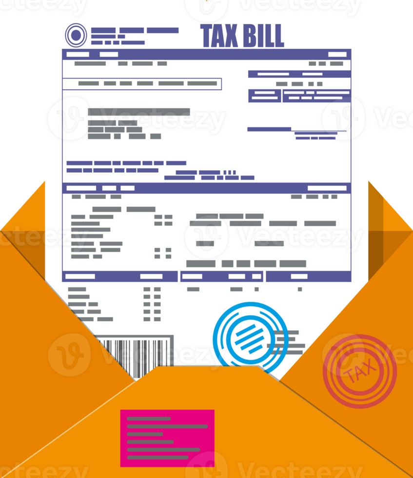 Paper mail envelope with tax declaration 35857750 PNG