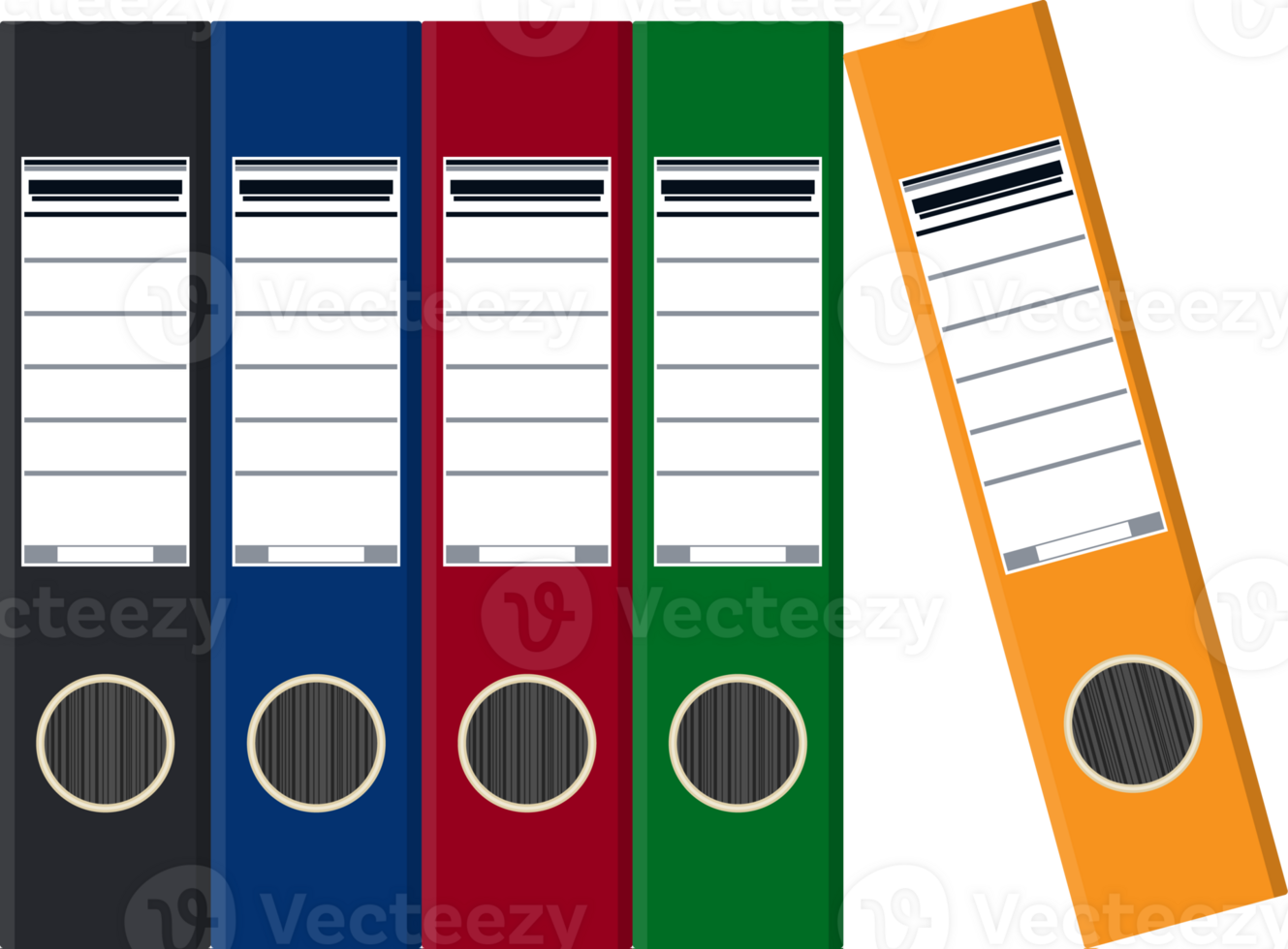 Files, ring binders, colorful office folders. 35857762 PNG