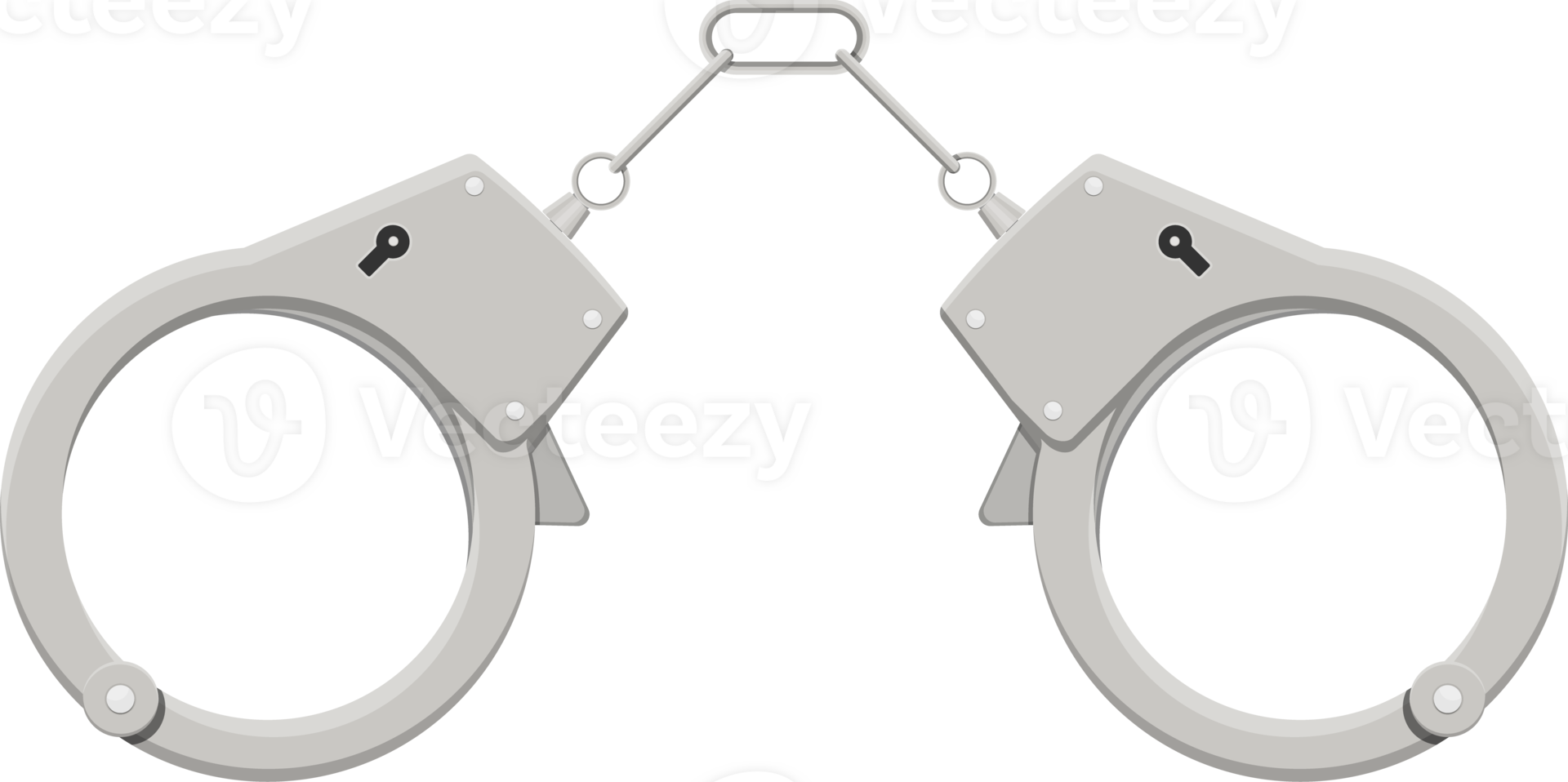 Modern metal handcuffs png