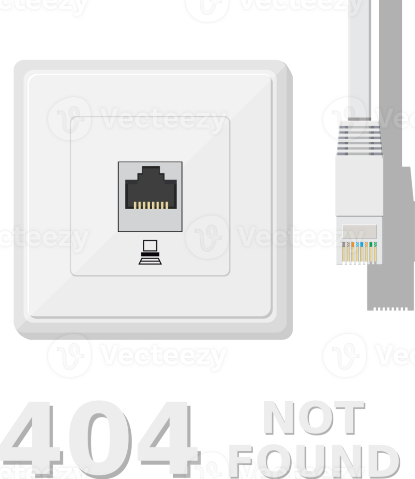 Network socket and unplugged patch cord png