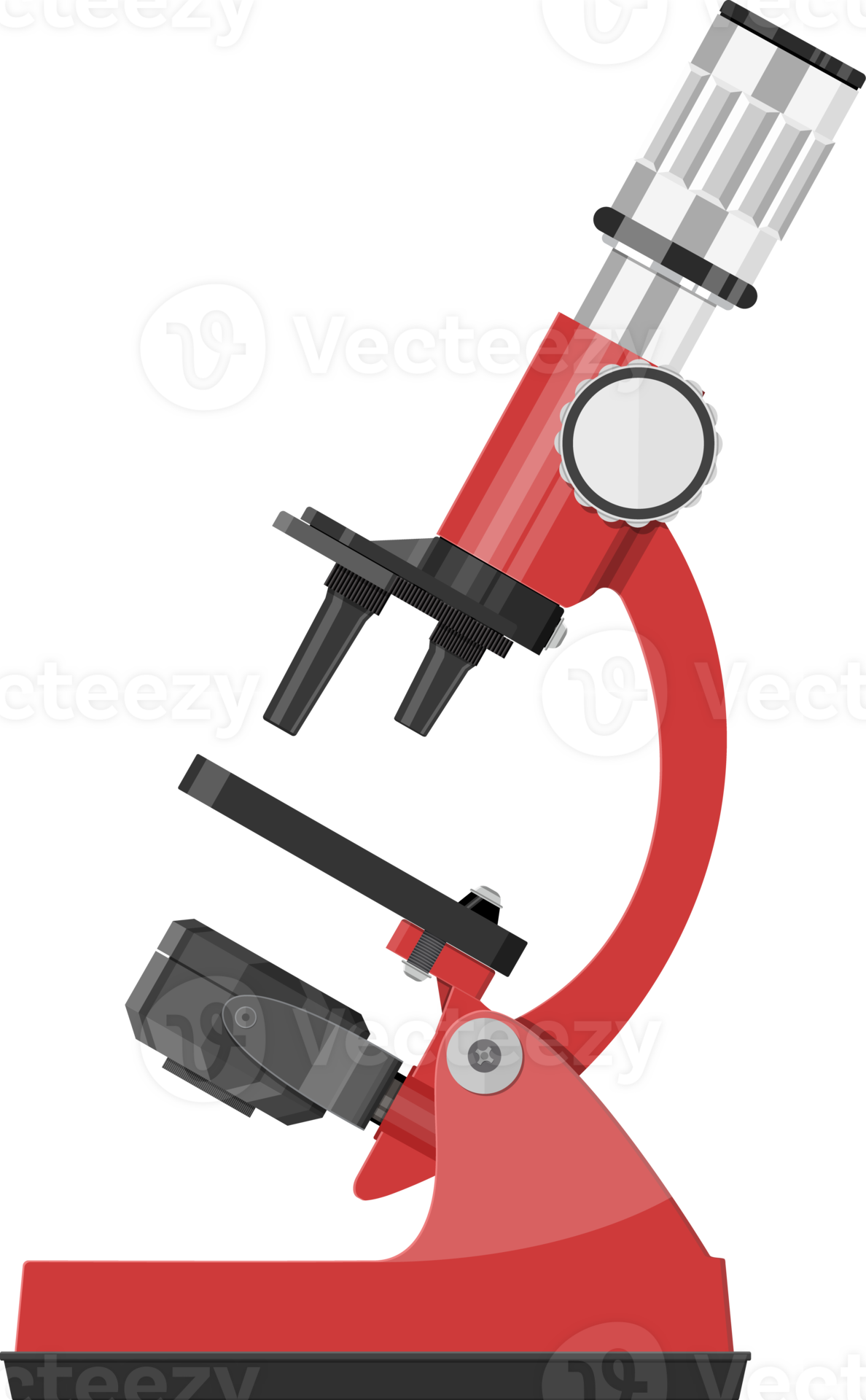 Red science microscope 35857797 PNG