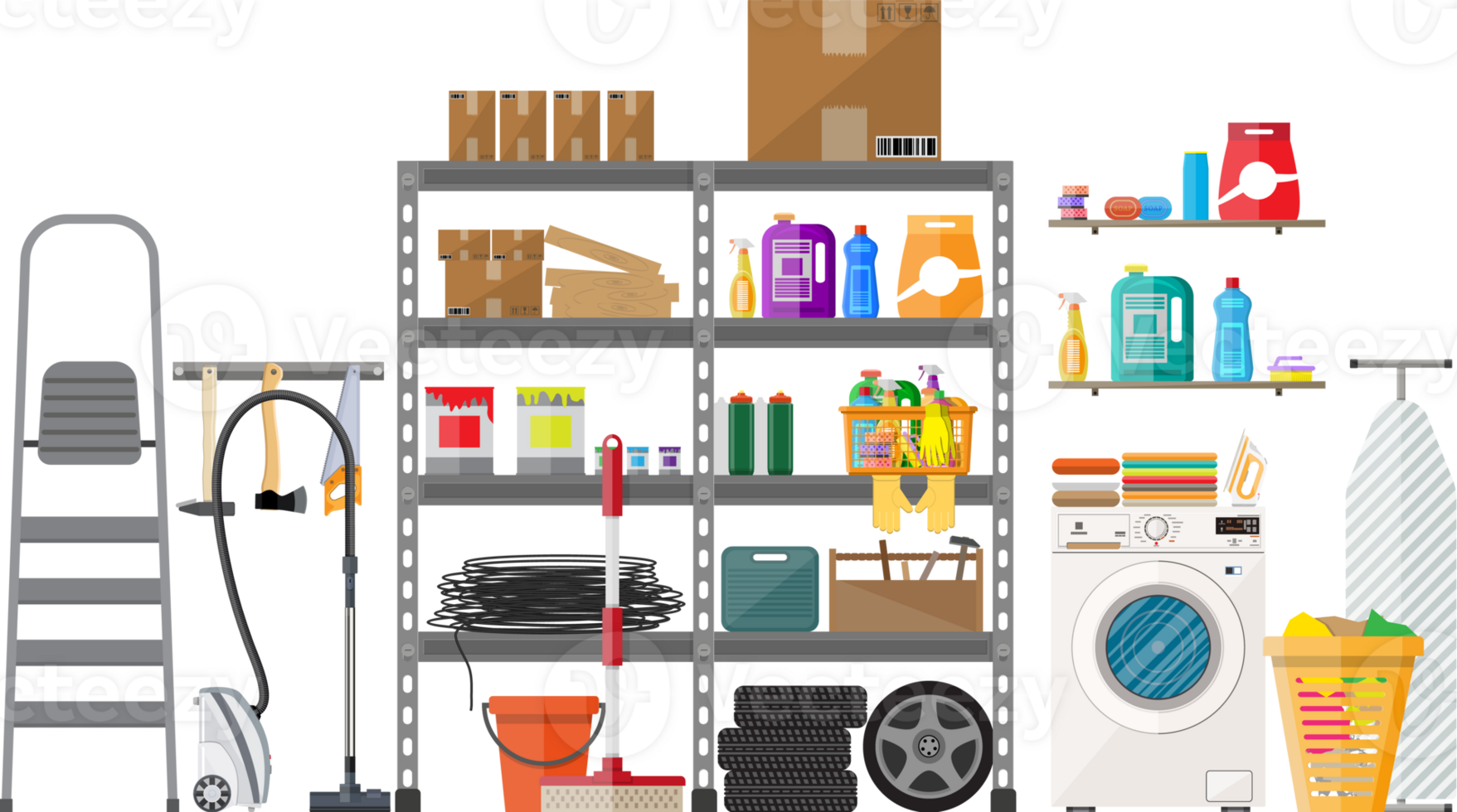 Interior of modern storeroom png