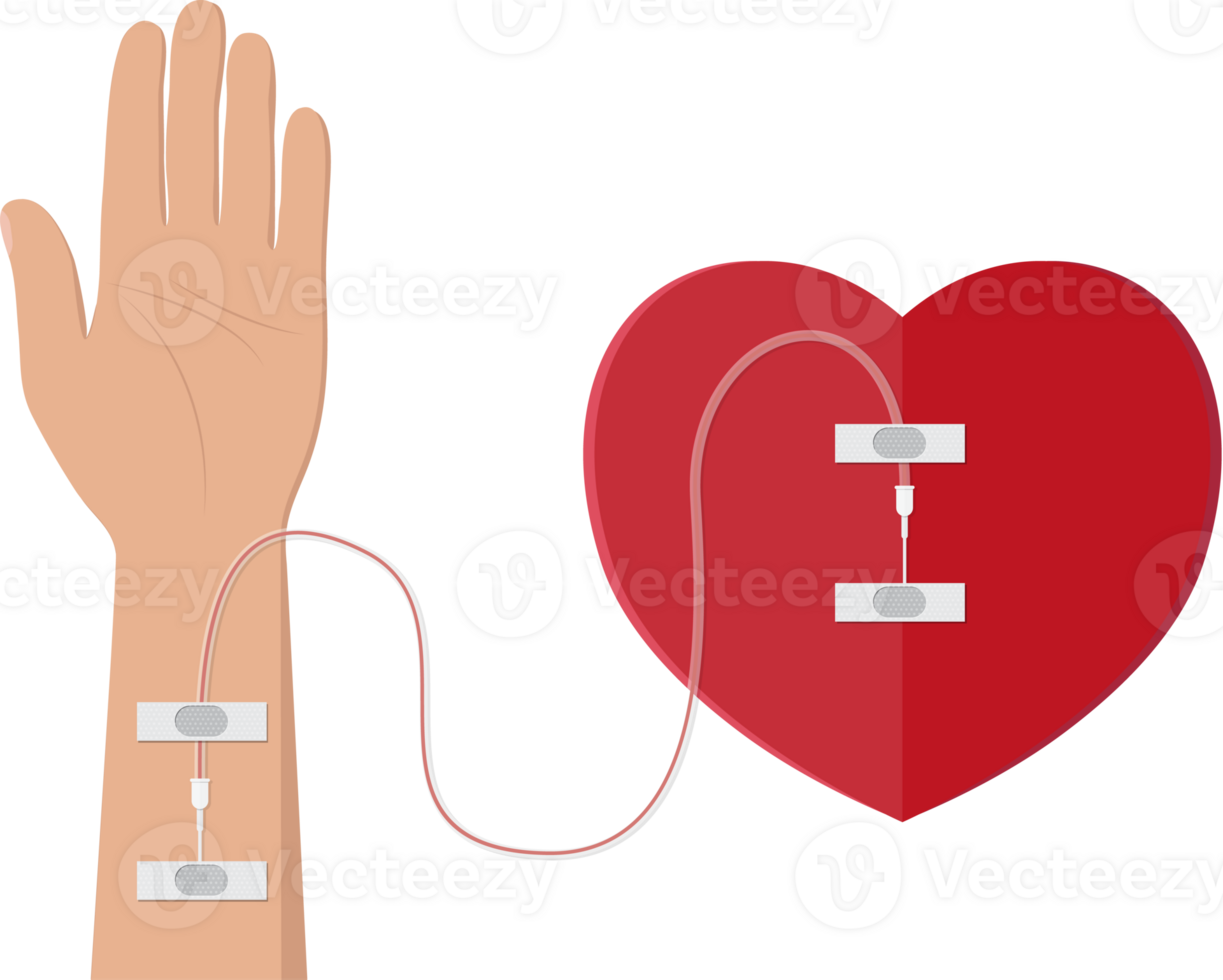 saco com sangue e mão do doador png