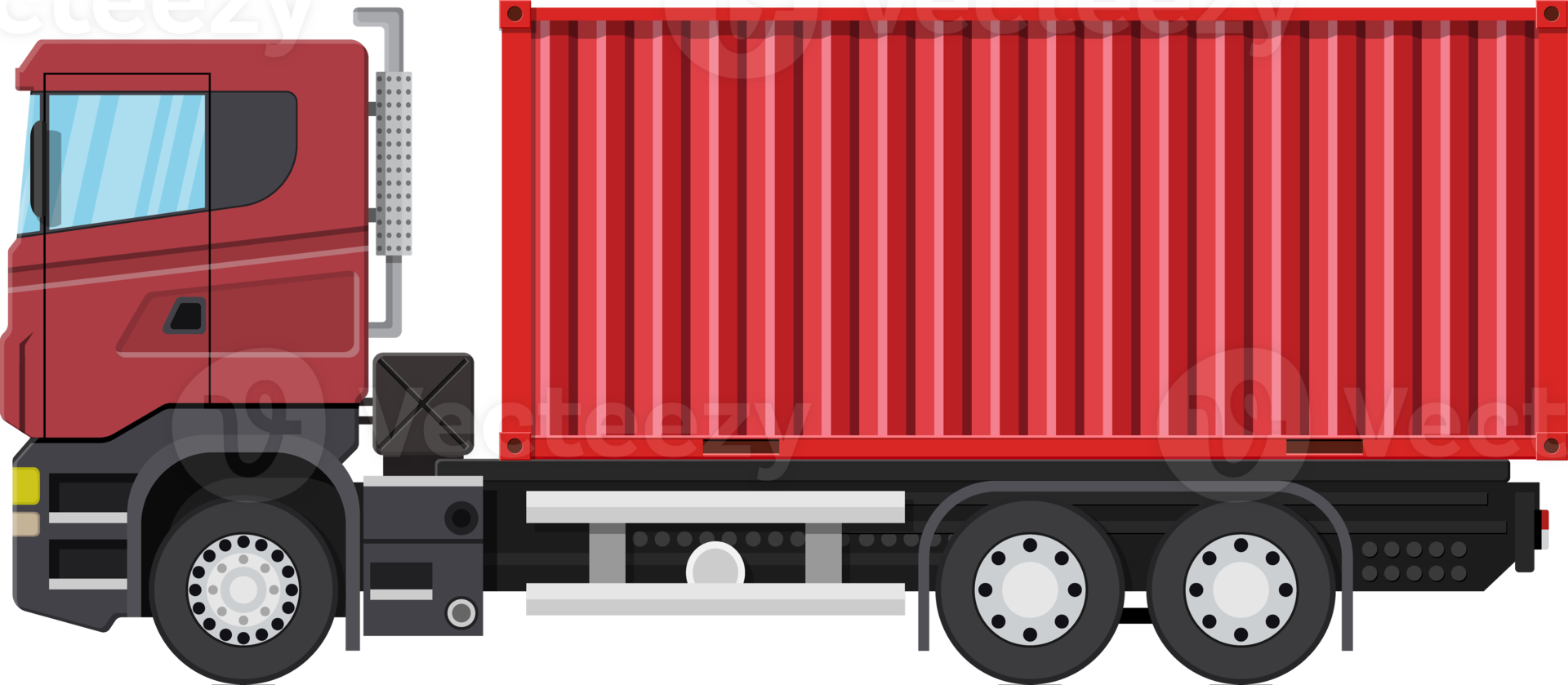 Cargo delivery truck with metal container png