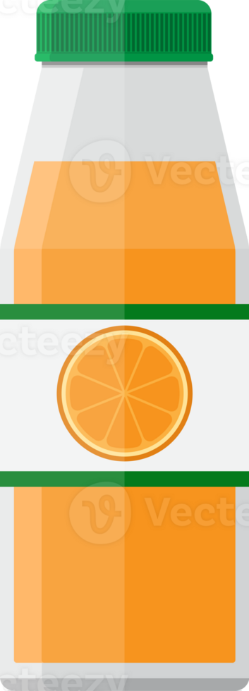 Glass bottle of orange juice png