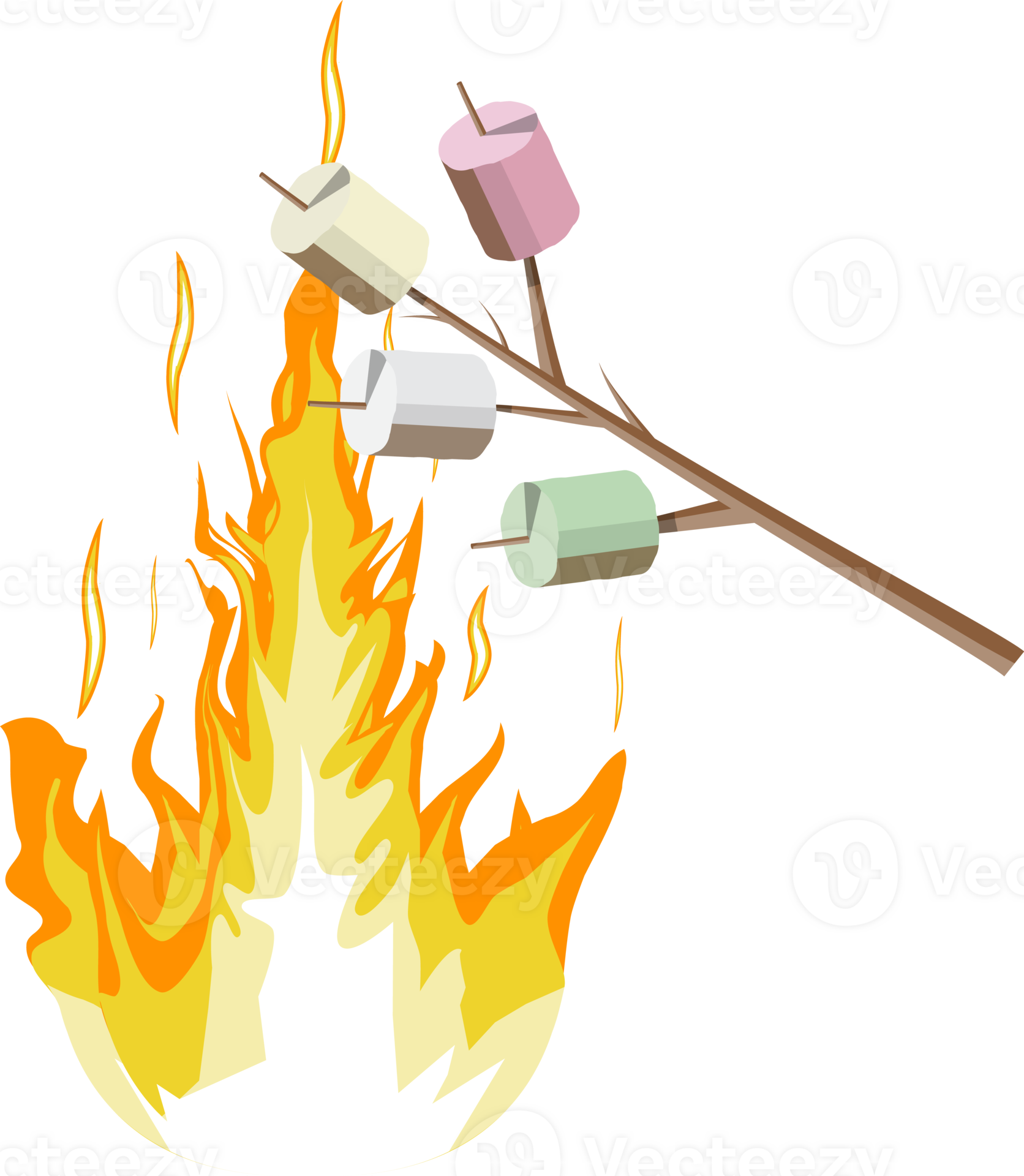 Bonfire with marshmallow 35857993 PNG