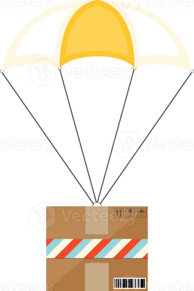 pára-quedas com caixa png