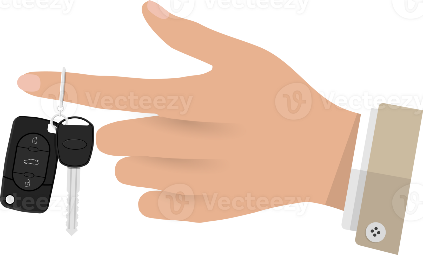 Car key with alarm and chain png