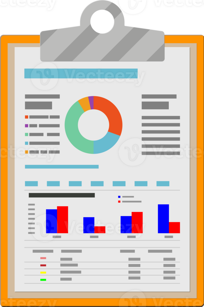 Clipboard with financial reports png