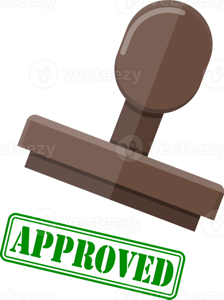 Stamp approved in green color png