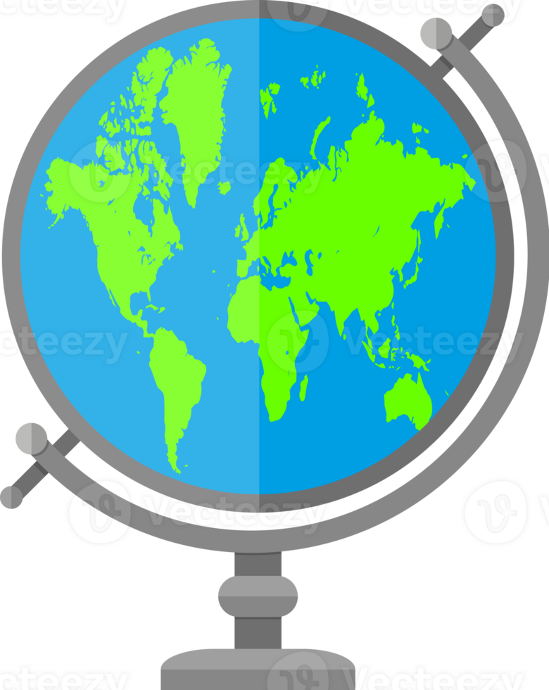 Globe with map of world png